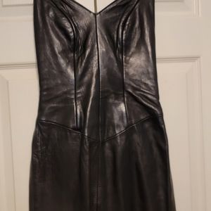 Michael Hoban Vintage Black Leather Corset Dress
